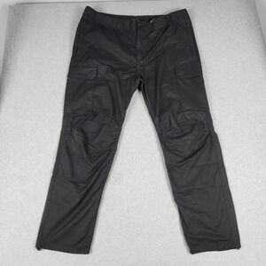 H&M Cargo Pants Mens XXL Black Regular Fit Elastic Waist Utility Straight Leg